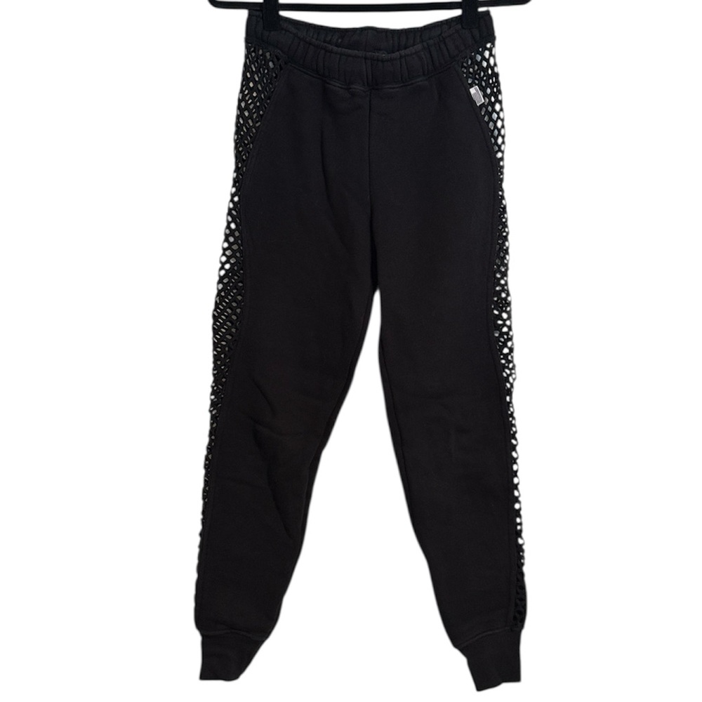 Good American The Fishnet Black High Rise Joggers